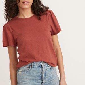 EVA JAMES Lula Puff Sleeve Top in Henna size 3X